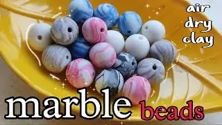 Marble beads air dry clay// easy process // marble effect
