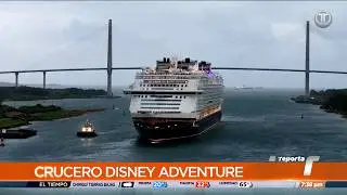 Crucero Disney Adventure rompe récord como el más grande en transitar por el Canal de Panamá