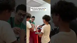 Kids try to scam me for supreme gloves😭 #sneakers #shoestore