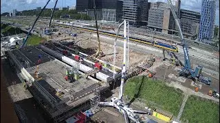Timelapse zomerwerkzaamheden Zuidasdok Amsterdam (augustus 2023)