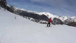 Monginevro 220324 piste Chamois Sourèou Chenailllet