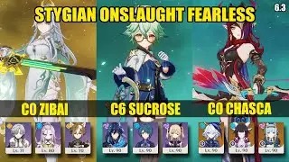 Stygian Onslaught 6.3 Fearless | C0 Zibai + C6 Sucrose + C0 Chasca | Genshin Impact