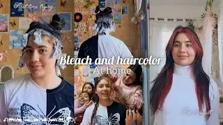 Bleach and hair color at home with birds of paradyes/ruby wine,red hair color / hair color reaction