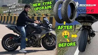 Michelin Road 6 Tyre Installation 🔥 Rs200 🎁 Big Modification!!!