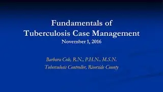 Fundamentals of TB Case Management