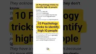 10 Psychology tricks to identify high IQ people#motivationalquotes #facts #words