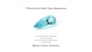 3.34cts Santa Maria Type Aquamarine