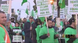 Thousands Of UC Workers Picket University Locations Across The State