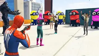 GTA 5 - Spiderman VS Minions Fight Rag doll Gameplay - Spider-man vs Minions Funny Ragdoll - EP15