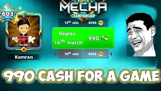 8 Ball Pool - 990 CASH for a new Game (LOL) - Mecha Championship 20000 Points Top 100 - GamingWithK