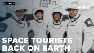 Four space tourists return to Earth after a private SpaceX flight over the poles