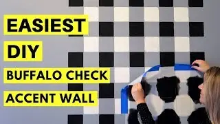 How To Paint Buffalo Check | DIY Stenciled Wall | NO TAPE REQUIRED