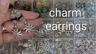 Making Sun Charm Earrings #jewelrytutorial #earrings #beads #charms #diyjewelry #diyearrings 