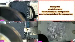 step by step black pasted cpu ic keise remove,clean,reball & fix kiya jata he.