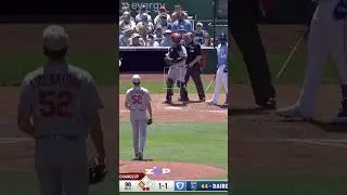Yohel Pozo gets his belly button on this ball and keeps the run at third.
