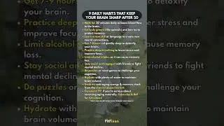 👆 9 Daily Habits That Keep Your Brain Sharp After 50 (Memory Protection!) #FitFixen #shorts