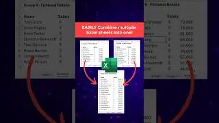 EASILY combine multiple Excel sheets into one! #shorts