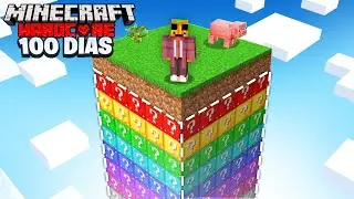 Sobreviv&iacute; 100 D&Iacute;AS en un CHUNK de LUCKY BLOCKS en Minecraft!