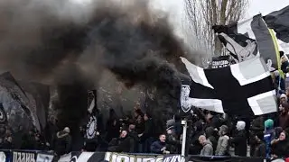 Grobari u Lučanima     Mladost - Partizan 12.03.2017.