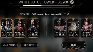 First Bosses | White Lotus Fatal Tower Boss Match 20, 40, 60 & 80 Using Gold Team | MK Mobile