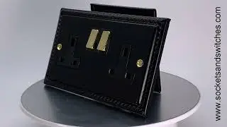 Georgian Matt Black with Brass Switches Switches Sockets and Switches