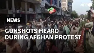 Gunshots heard in Jalalabad as Afghans protest with national flag | AFP