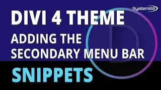 Divi 4 Snippets Adding The Secondary Menu Bar 👈