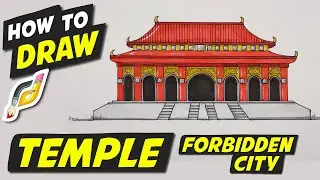How to Draw Temple -Easy and Fun step by step China FORBIDDEN CITY Palace