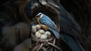 Eurasian Nuthatch Nest Sealed in Silence #nuthatch #birds #wildlife #birdnest #nature #birdsounds