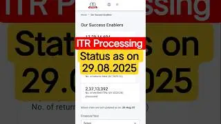Latest update:-29 Aug 2025-ITR processing status | ITR processing update