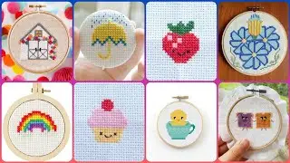 Amazing small Cross stitch pattern designs for everything || char suti hand embroidery designs