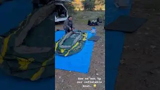Inflatable boat set up 😁 #fishing #rubberboat #inflatableboat #explore