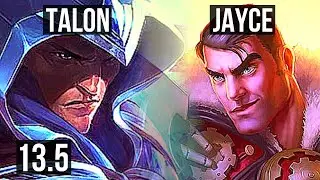 TALON vs JAYCE (MID) | 2.9M mastery, 9 solo kills, 1900+ games, Godlike | KR Grandmaster | 13.5