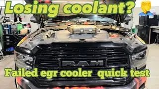 Dodge ram 6.7 cummins egr cooler quick test. Easy simple test before you remove inspect.