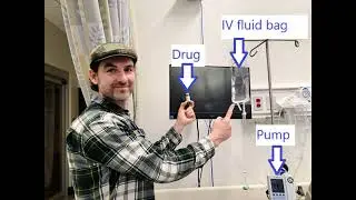 IV Medication Administration - IV fluid bag, drug, pump