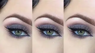 ЛЕГКИЙ СЕРЫЙ SMOKEY EYE | МАКИЯЖ С ДВУМЯ ТЕНЯМИ | #шорты #урок по теням для век