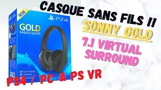 Casque gaming Sony Gold Surround 7.1 Wirless headset (sans fil) PS4, PC & PS VR