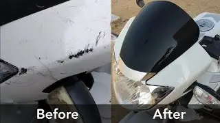 TVS Apache white Tep|| Apache bike modified||bike lamination||scratch remover
