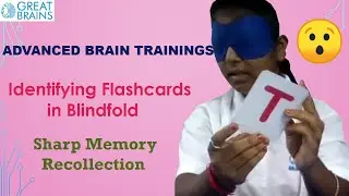Identifying flashcards in blindfold by Kousalya. Great Brains | Midbrain Activation.