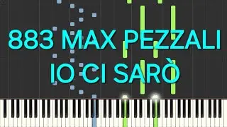 883 max pezzali~io ci sar&ograve;(rallentato-slow)=piano facile easy tutorial