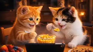 Cute mano cat enjoy fraind 🤗😻