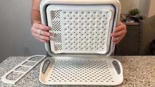 newox Collapsible Dish Drying Rack with Drainboard for Drying Dishes Collapsible Portable Dinnerware