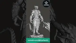 Dark Fantasy Reptilian Warrior STL 🐉🔥 | Ultimate 3D Print Statue