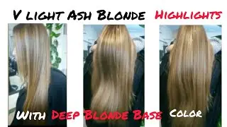 very light ash blonde highlights with deep blonde base color #urdu hindi #AnilaAlviMakeup&Hairstudio
