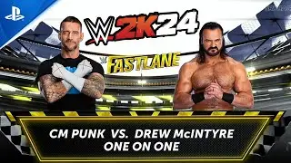 CM Punk Vs Drew McIntyre Fastlane WWE 2k24 Gameplay in PS4 slim 1080p