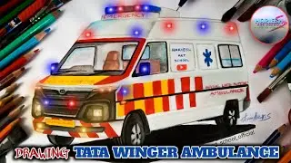 Drawing Ambulance | Tata Winger BS6 | 108 | HARIESH ART SCHOOL