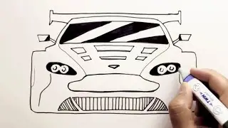 How to draw a Aston Martin car - How to draw a car step by step