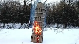The Leaning Tower of Pisa is on fire