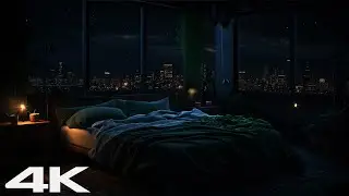 Luxury Miami Apartment | Rain on Window Sounds | Heavy Rain & Thunders Sounds for Sleeping