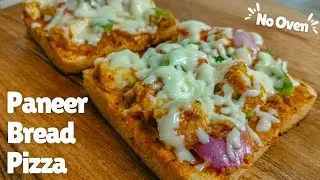 Paneer Bread Pizza Recipe | Cheesy Paneer Bread Pizza | Cheesy Bread Pizza on Tawa